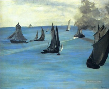  Manet Lienzo - La playa de Sainte Adresse Realismo Impresionismo Edouard Manet